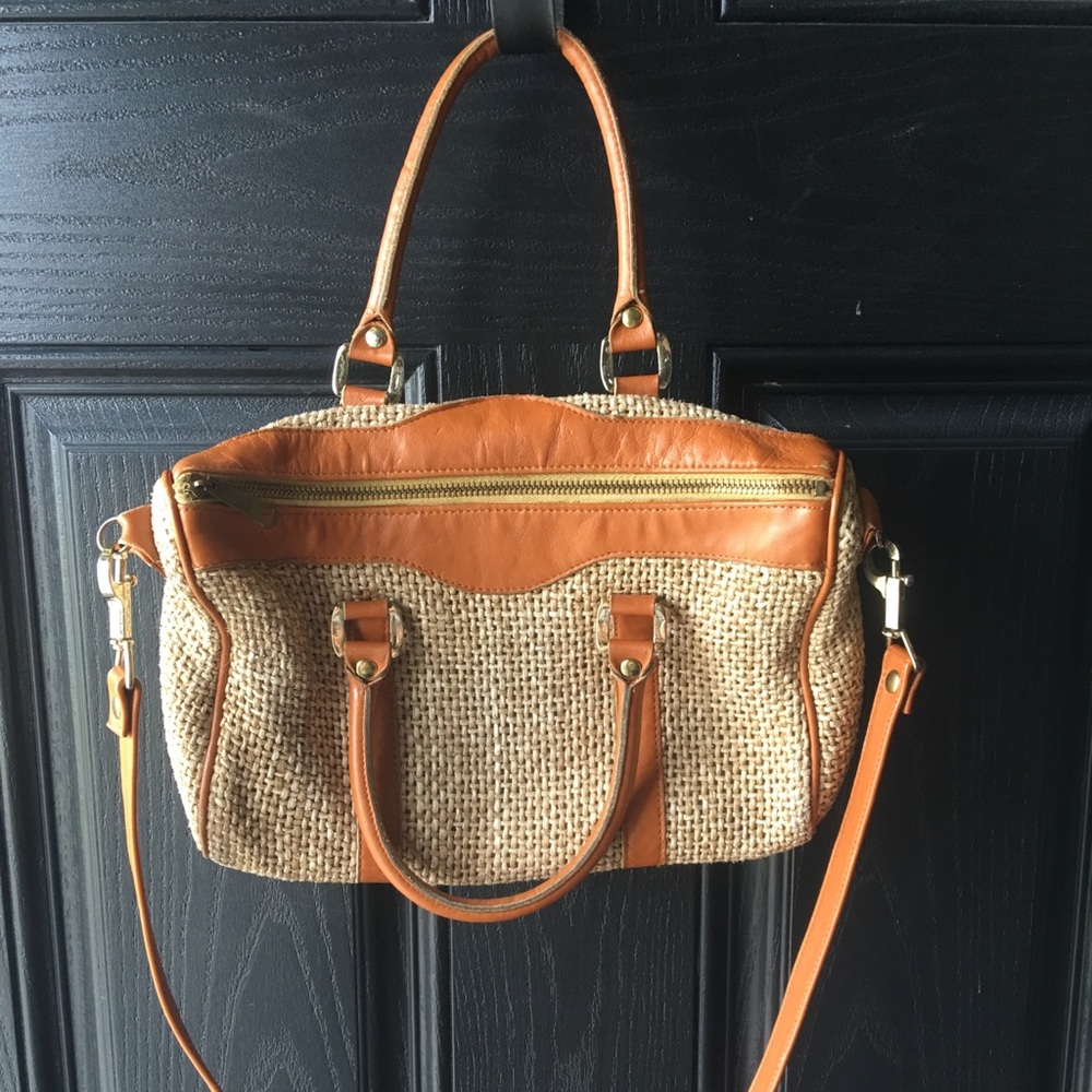 Faux Leather Straw Purse